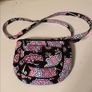 Vera Bradley Floral Crossbody Bag - Black, Pink, Blue